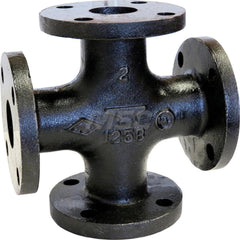 Black Cross: 2″, 125 psi, Threaded Cast Iron, Black Finish, Class 125