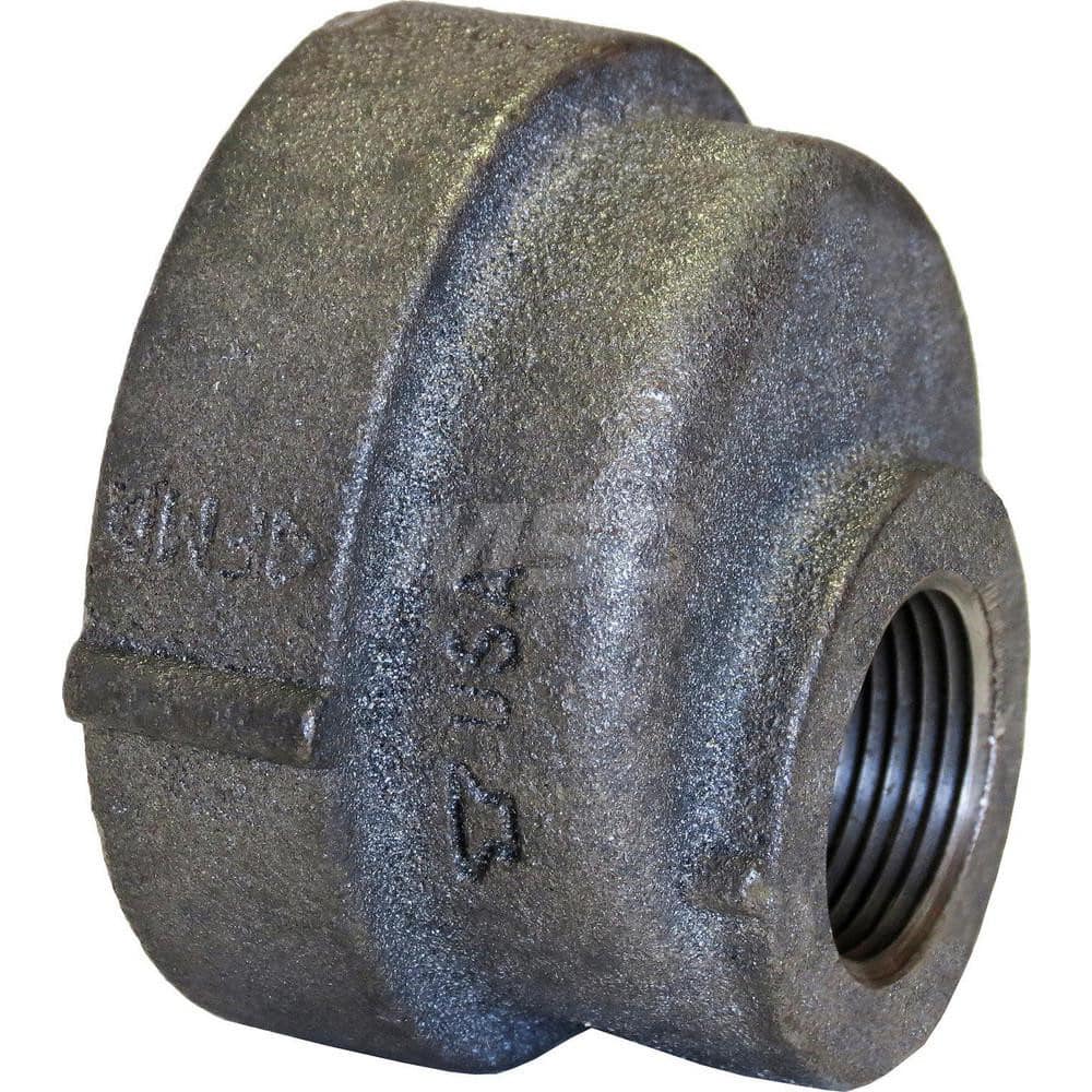 Black Reducing Coupling: 2 x 1″, 125 psi, Threaded Cast Iron, Black Finish, Class 125