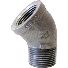 Black 45 ° Street Elbow: 1-1/4″, 150 psi, Threaded Malleable Iron, Galvanized Finish, Class 150