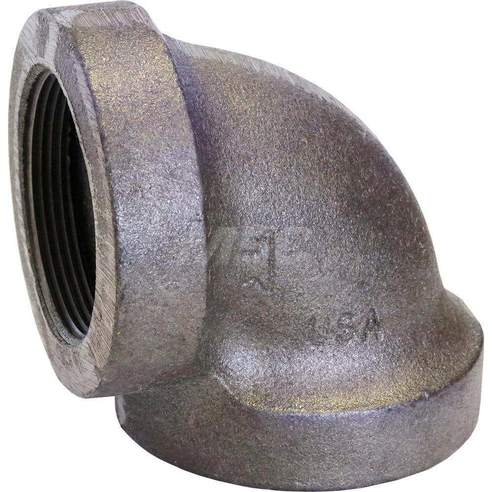 Black 90 ° Elbow: 4″, 0 psi, Threaded Cast Iron, Galvanized Finish, Class 701