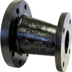 Black Eccentric Reducer: 3 x 2″, 125 psi, Threaded Cast Iron, Black Finish, Class 125