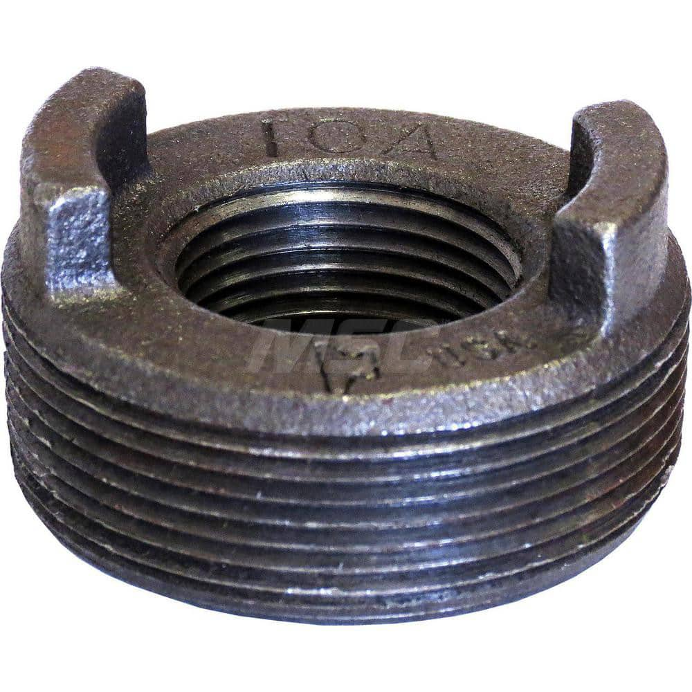 Black Face Bushing: 2 x 1-1/4″, 150 psi, Threaded Malleable Iron, Galvanized Finish, Class 150