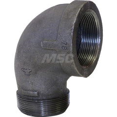 Black 90 ° Street Elbow: 1-1/4 x 3/4″, 150 psi, Threaded Malleable Iron, Galvanized Finish, Class 150