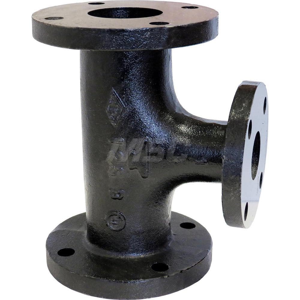 Black Tee: 6 x 6 x 8″, 125 psi, Threaded Cast Iron, Black Finish, Class 125