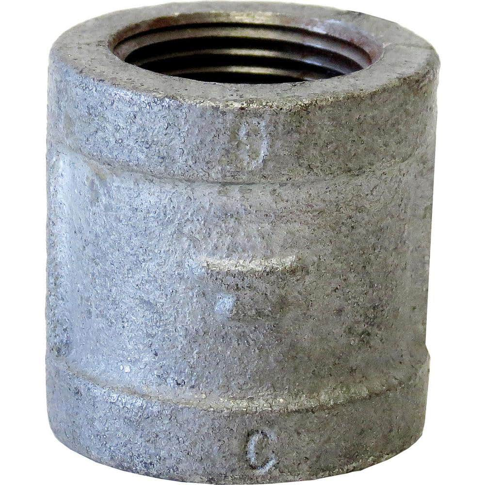 Black Coupling: 1-1/4″, 150 psi, Threaded Malleable Iron, Galvanized Finish, Class 150