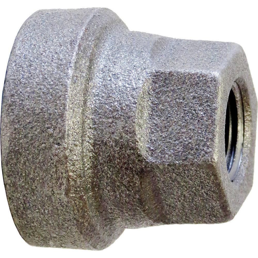 Black Reducing Coupling: 4 x 3″, 125 psi, Threaded Cast Iron, Black Finish, Class 125