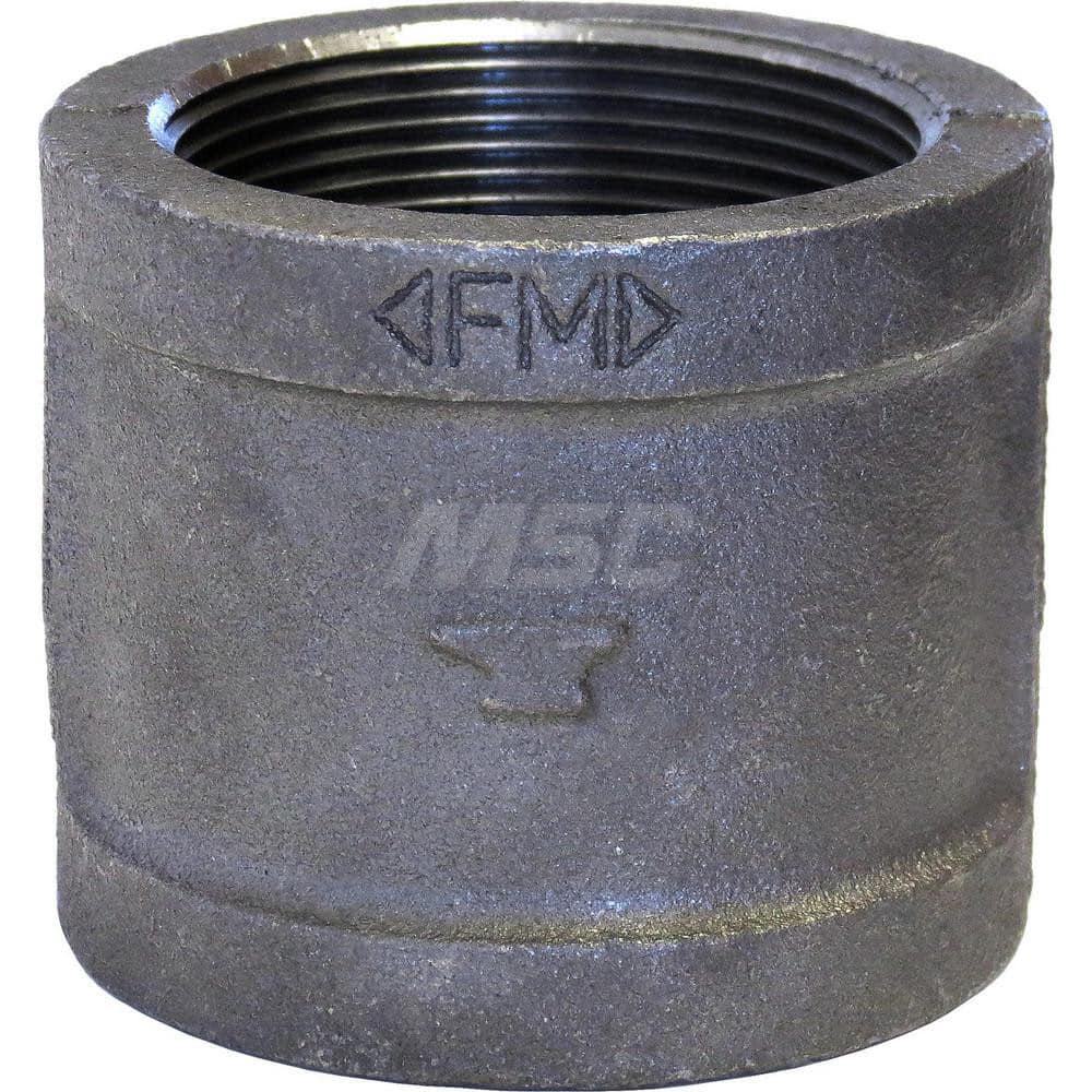 Black Coupling: 2-1/2″, 150 psi, Threaded Malleable Iron, Black Finish, Class 150