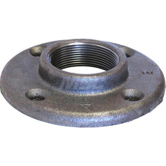 Black Floor Flange: 1-1/2″, 150 psi, Threaded Malleable Iron, Galvanized Finish, Class 150