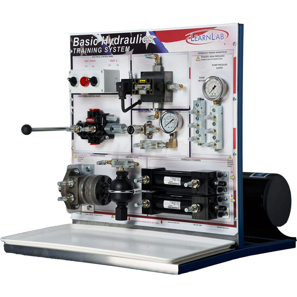 Motion Control & Power Transmission Training Systems; Type: Hydraulics & Fluid Power; Includes: Instructor's Guide Manual; Hydraulic Directional Control Valve; Hydraulic Accumulator; Hydraulic 120V Power Unit & Reservoir; Quick Disconnect Hoses; 2x Hydrua