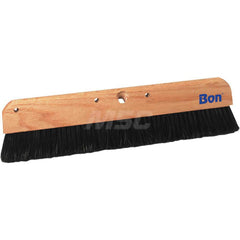 Push Broom: 18″ Wide, Polypropylene Bristle 2-3/8″ Bristle Length, Wood Block, Threaded Handle Connection