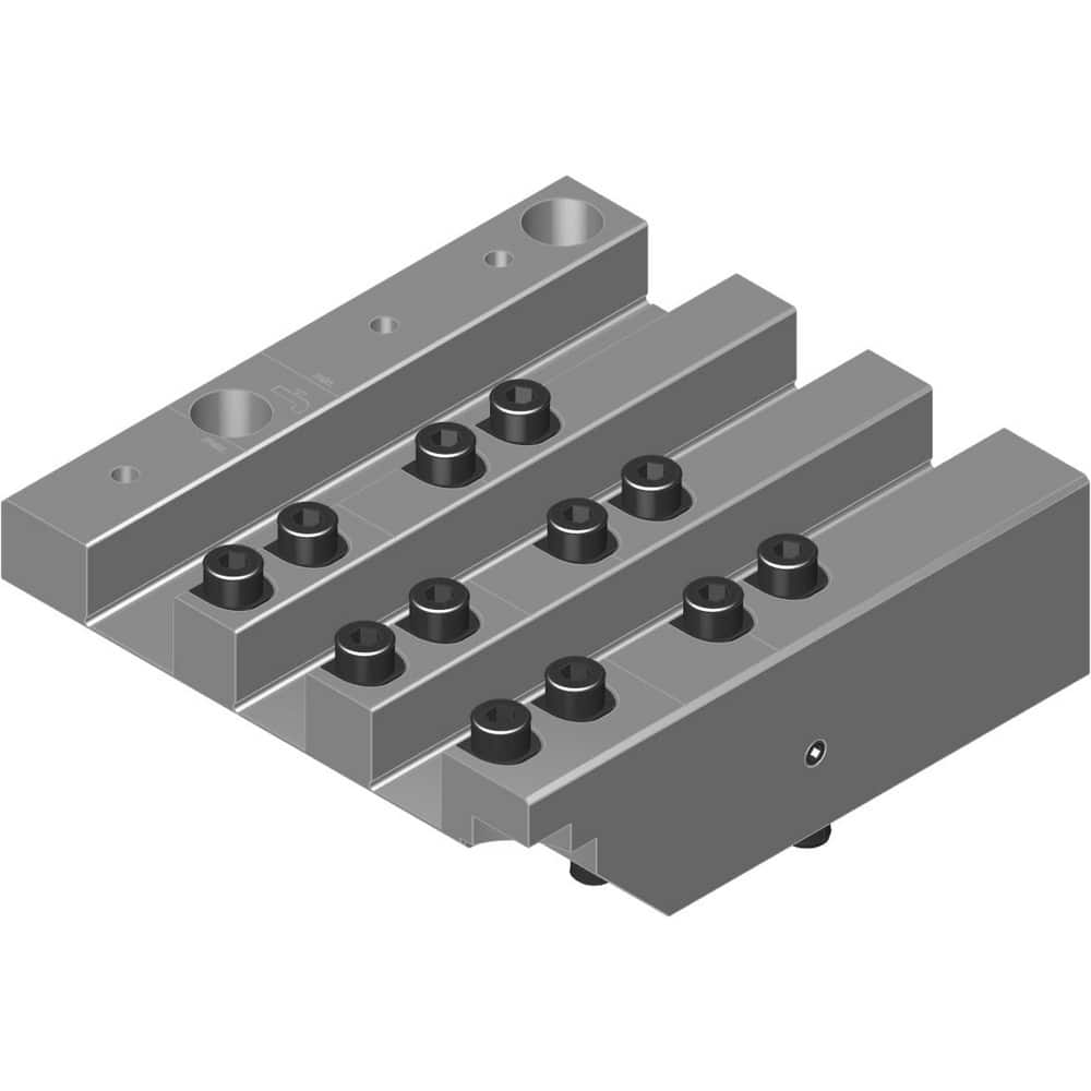 Swiss Gang Plates; Machine Compatibility: Citizen; For Use With: Citizen D25 VII; Citizen D25 VIII; Number of Stations: 3; Quick Change: Yes; Material: Alloy Steel; Station Size: 2x16mm, 1x20mm; Additional Information: Only ARNO split-shank  ™FAST CHANGE