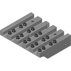 Swiss Gang Plates; Machine Compatibility: Hanwha; For Use With: Hanwha STL32; Hanwha STL38; Number of Stations: 5; Quick Change: Yes; Material: Alloy Steel; Station Size: 5x16mm; Additional Information: Only ARNO split-shank  ™FAST CHANGE ™ tool holders a