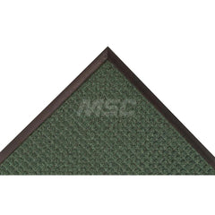 Carpeted Entrance Mat: 120' Long, 36' Wide, Blended Yarn Surface Standard-Duty Traffic, Rubber Base, Green