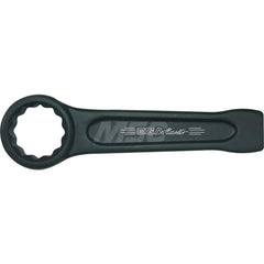 Box End Striking Wrench: 46 mm, 12 Point, Single End 240 mm OAL, Steel, Black Finish