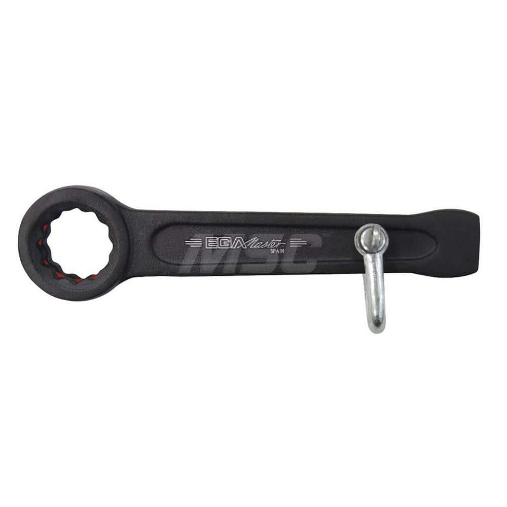 Box End Striking Wrench: 46 mm, 12 Point, Single End 240 mm OAL, Steel, Black Finish