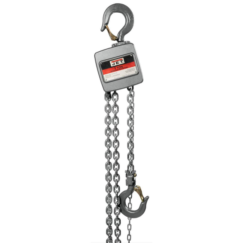 Manual Hoists-Chain, Rope & Strap; Hoist Type: Hand Chain Hoist with Overload Protection; Lift Mechanism: Chain; Work Load Limit: 1 Ton; Pull Capacity: 2200 lb; Maximum Lift Distance: 20 ft; Minimum Headroom: 11.625 in