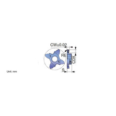 Grooving Insert: TCS3D AH7025, Solid Carbide TiAlN Finish, Right Hand, 0.091″ Cutting Width, Series TCS