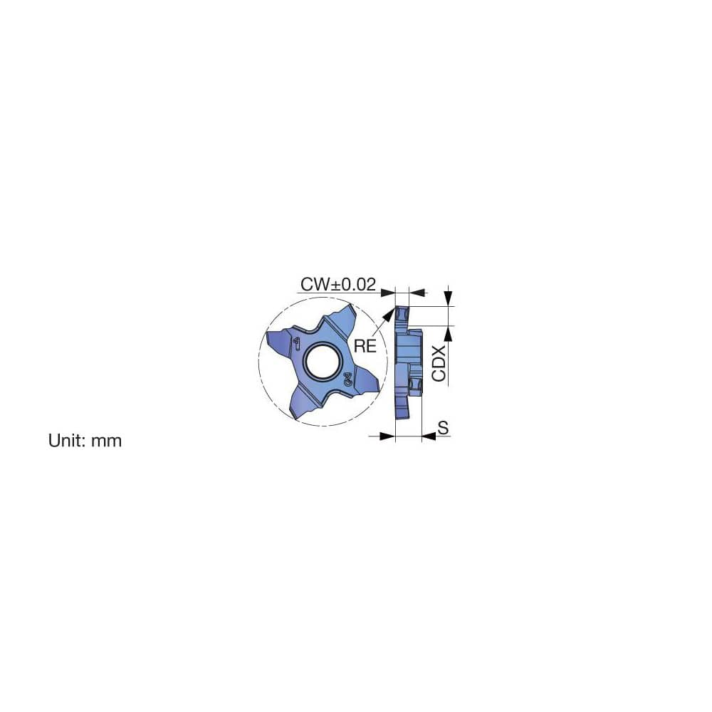 Grooving Insert: TCL3D AH7025, Solid Carbide TiAlN Finish, Right Hand, 0.059″ Cutting Width, Series TCL