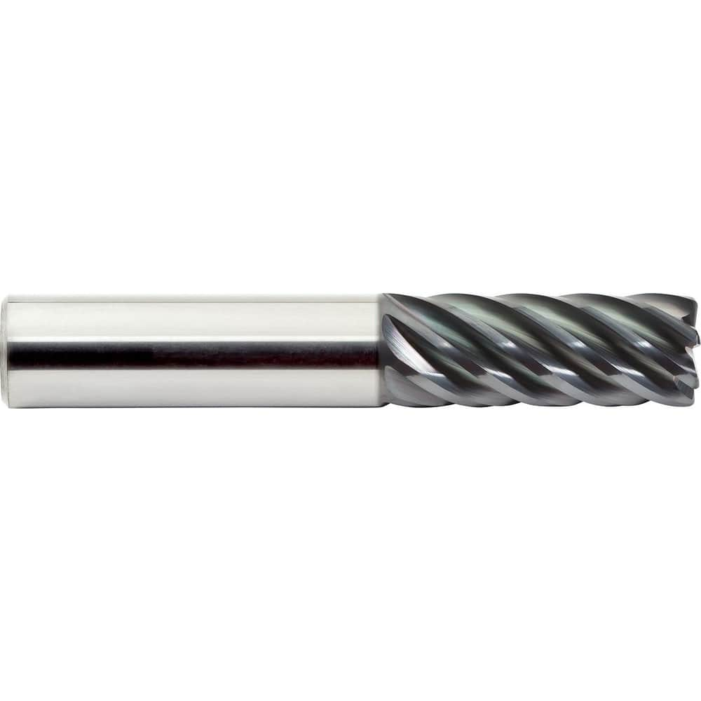 Corner Radius End Mill: 3/4″ Dia, 1″ LOC, 0.06″ Radius, 7 Flutes, Solid Carbide 3″ OAL, 3/4″ Shank Dia, Helix, ALtima Q Coated, Corner Radius End, Centercutting