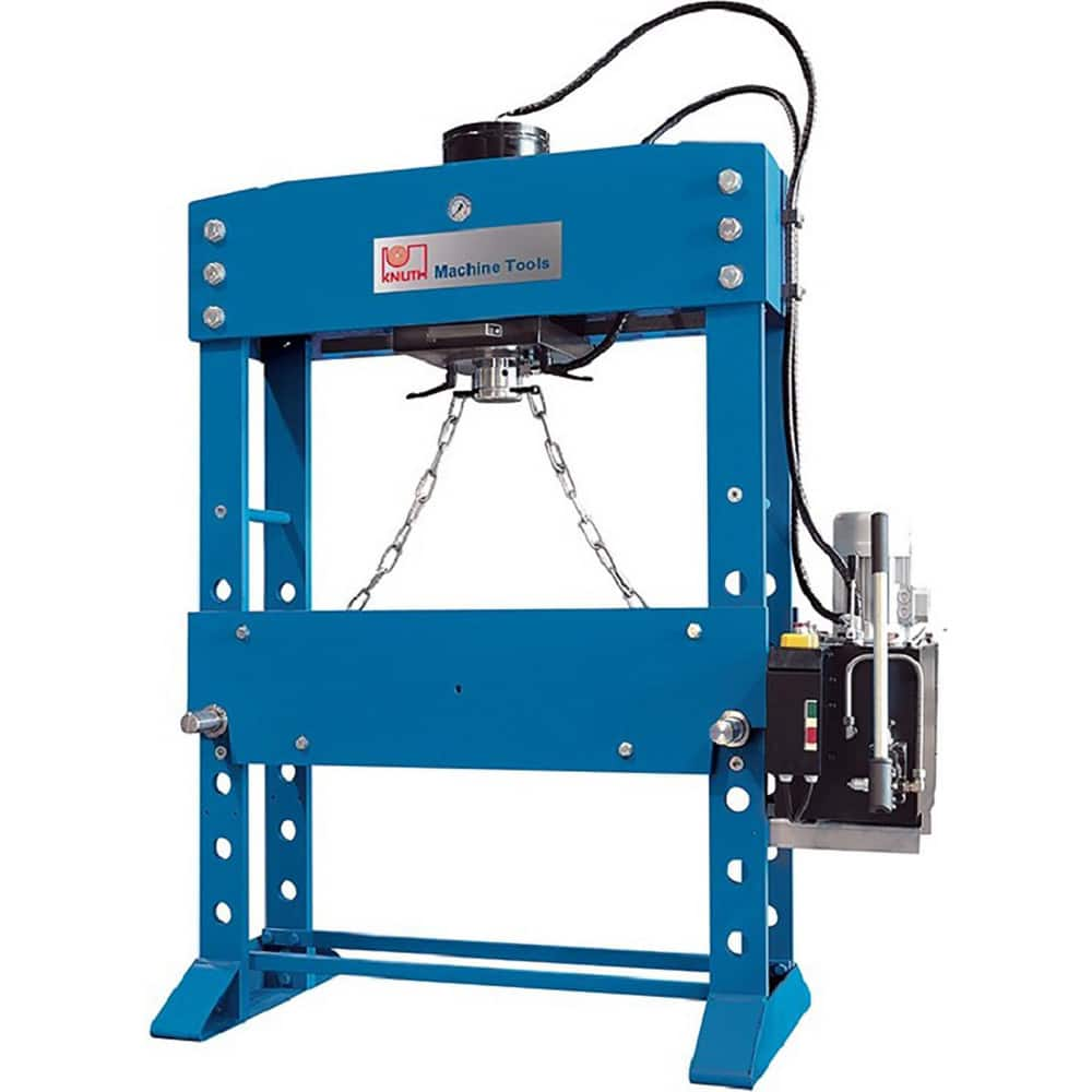 Shop Presses; Power Type: Hydraulic; Frame Type: H-Frame Movable Table; Pressure: 66; Stroke: 15.0000; Minimum Ram To Table: 7.51 in; Ram Return Operation: Release Valve; Ram Speed: 0.3 in/sec; Voltage: 220.00; Cylinder Type: Double Acting; Hydraulic Oil