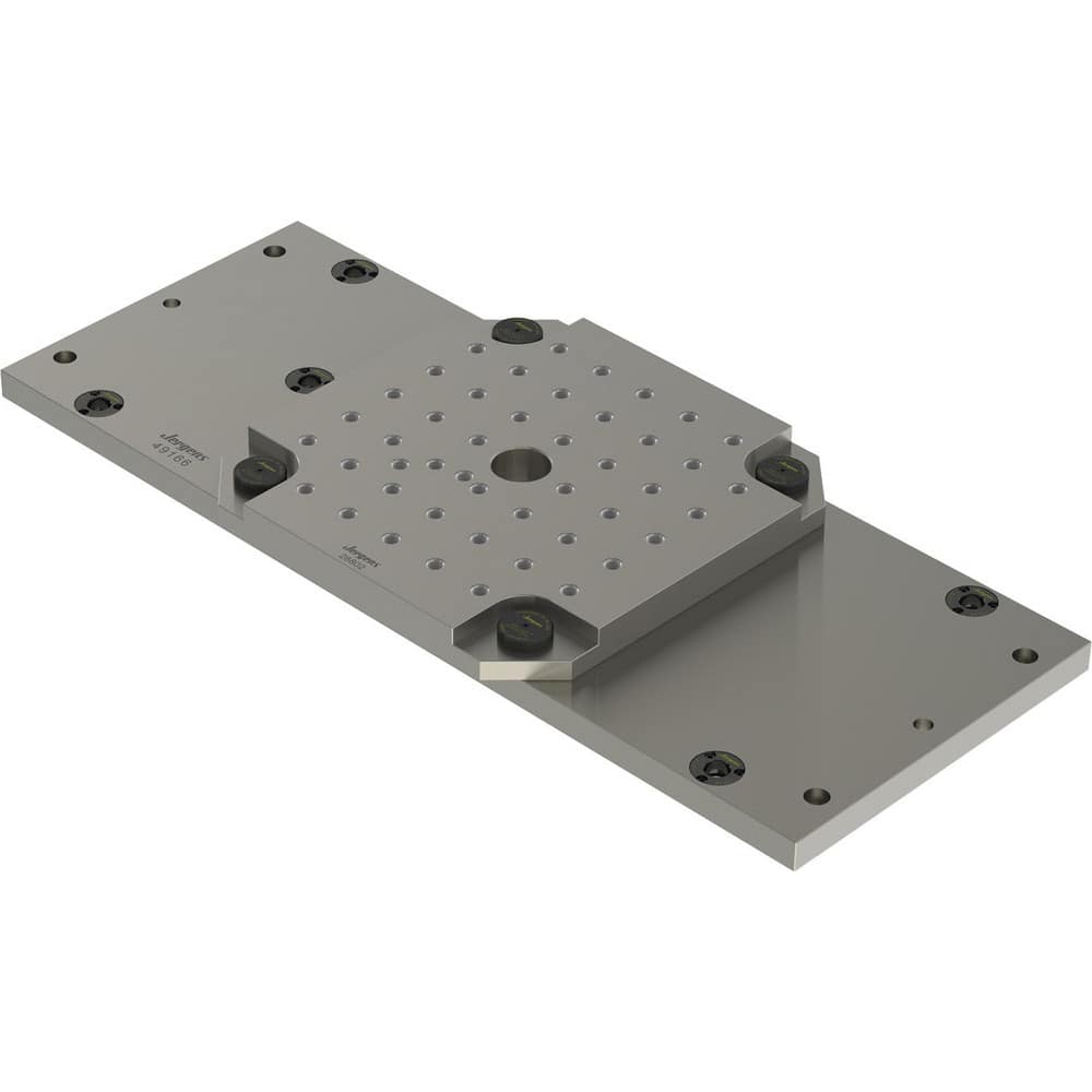 Fixture Plates; Overall Width (mm): 36; Overall Height: 5.945 in; Overall Length (mm): 14.00; Plate Thickness (Decimal Inch): 1.1250; Material: Steel; Centerpoint To End: 18.00; T-slot Size: 0.625 in; Parallel Tolerance: 0.001 in; Overall Height (Decimal