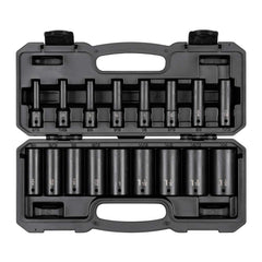 Socket Set: 17 Pc, 1/2″ Drive 12 Point, Manganese Phosphate Finish