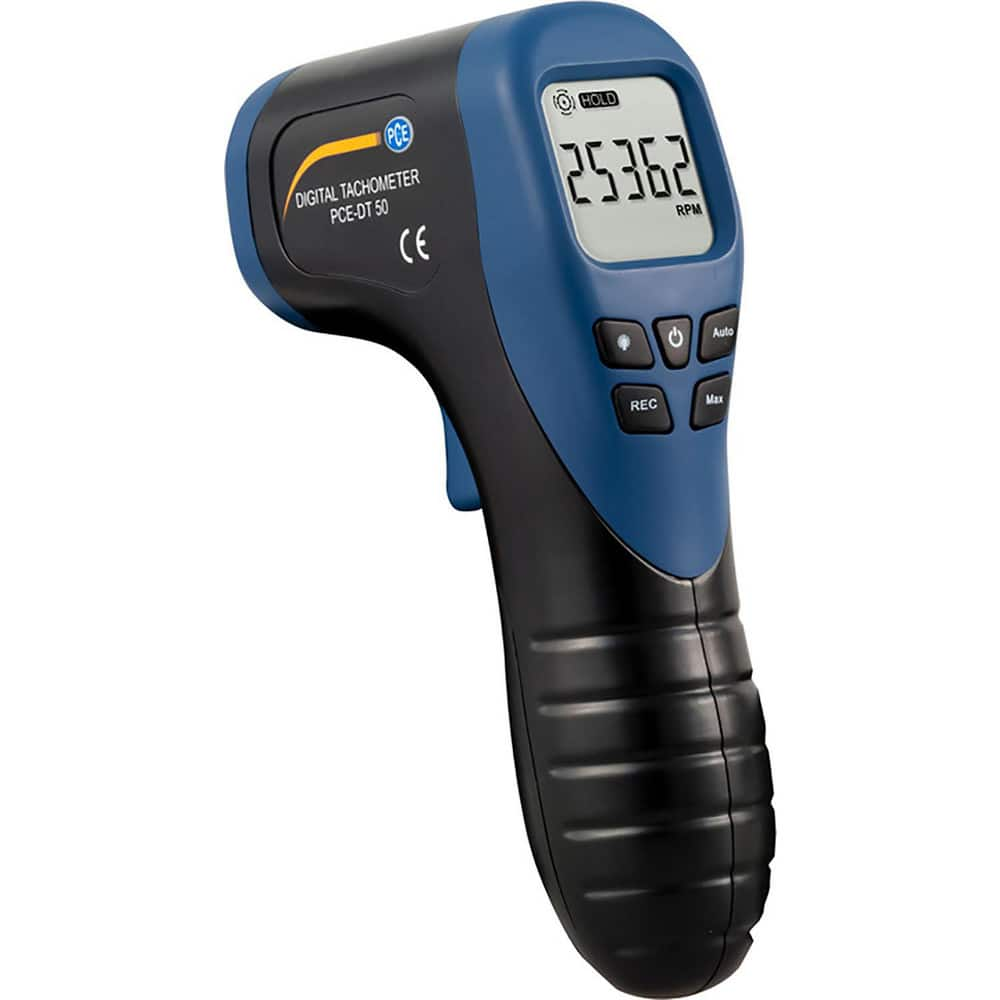 Tachometers; Tachometer Type: Digital Display; Laser Tachometer; Non-Contact; Minimum Measurement (RPM): 2.5 prm; Maximum Measurement (RPM): 99999 rpm; Minimum Target Distance: 50 mm; Maximum Target Distance: 500 mm; Accuracy (%): 0.02% ™; Minimum Resolut