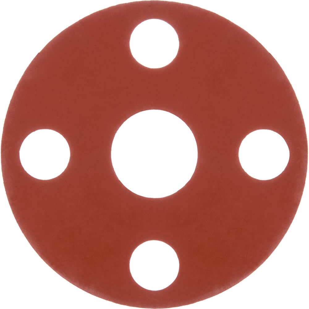 USA Sealing - Flange Gasketing; Nominal Pipe Size: 1 (Inch); Inside Diameter (Inch): 1.333 ; Thickness: 1/8 (Inch); Outside Diameter (Inch): 4-7/8 ; Material: Silicone Rubber ; Color: Red - Exact Industrial Supply