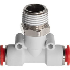 Push-To-Connect Tube Fitting: Male Branch Tee, 1/2″ OD Polybutylene, 350 psi