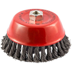 Norton - 6" Diam 5/8-11 Threaded Arbor Carbon Steel Fill Cup Brush - Benchmark Tooling