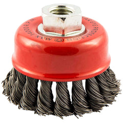 Norton - 2-3/4" Diam 5/8-11 Threaded Arbor Carbon Steel Fill Cup Brush - Benchmark Tooling