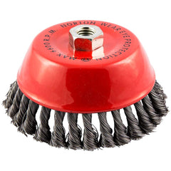 Norton - 6" Diam 5/8-11 Threaded Arbor Carbon Steel Fill Cup Brush - Benchmark Tooling