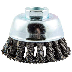 Norton - 2-3/4" Diam 5/8-11 Threaded Arbor Carbon Steel Fill Cup Brush - Benchmark Tooling