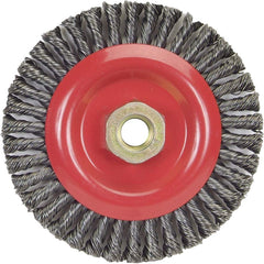 Norton - 5" OD, 5/8-11 Arbor Hole, Stringer Bead Carbon Wheel Brush - Benchmark Tooling