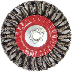 Norton - 5" OD, 5/8-11 Arbor Hole, Knotted Carbon Wheel Brush - Benchmark Tooling