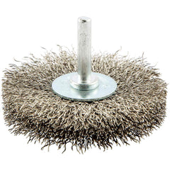 Norton - 3" OD, Crimped Stainless Steel Wheel Brush - Benchmark Tooling