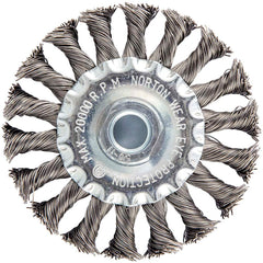 Norton - 4" OD, 5/8-11 Arbor Hole, Knotted Carbon Wheel Brush - Benchmark Tooling