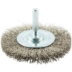 Norton - 3" OD, Crimped Stainless Steel Wheel Brush - Benchmark Tooling