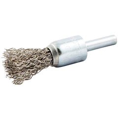 Norton - End Brushes Brush Diameter (Inch): 1/2 Fill Material: Stainless Steel - Benchmark Tooling