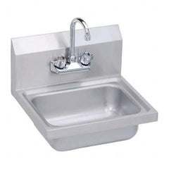 ELKAY - Stainless Steel Sinks Type: Hand Sink Wall Mount w/Manual Faucet Outside Length: 17 (Inch) - Benchmark Tooling