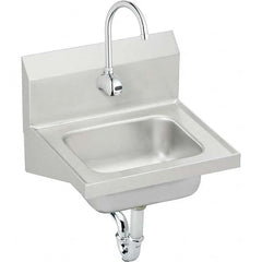 ELKAY - Stainless Steel Sinks Type: Hand Sink Wall Mount w/Electronic Faucet Outside Length: 16-3/4 (Inch) - Benchmark Tooling