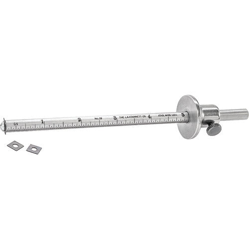 Starrett 29B Scratch Gage, Tempered Steel, 6″ Beam, Graduated a Full 6″ by 64ths of an Inch - Exact Industrial Supply