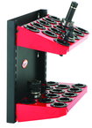 CNC Machine Mount Rack - Holds 28 Pcs. 40 Taper - Black/Red - Benchmark Tooling
