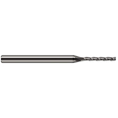 Square End Mill: 0.005'' Dia, 0.04'' LOC, 1/8'' Shank Dia, 2-1/2'' OAL, 3 Flutes, Solid Carbide Single End, Uncoated, 30 ° Helix, RH Cut, RH Flute