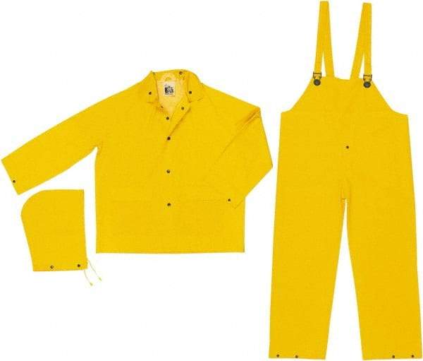 MCR Safety - Size L, Yellow, Rain, Disposable Encapsulated Suit - Detachable Hood, Take Up Snaps Ankle, Take Up Snaps Wrist - Benchmark Tooling