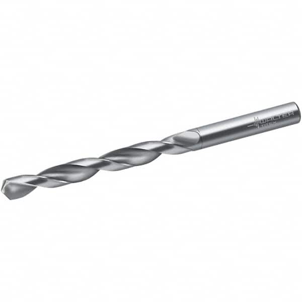 Walter-Titex - 7.5mm 118° Solid Carbide Jobber Drill - Bright Finish, Right Hand Cut, Spiral Flute, Straight Shank, 109mm OAL, N Point - Benchmark Tooling