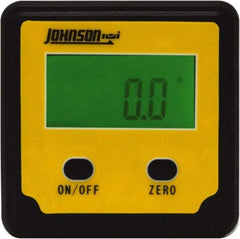 Johnson Level & Tool - (4) 90° Measuring Range, Magnetic Base Digital Protractor - 0.10° Resolution, Accuracy Up to 0.10°, Alkaline AAA Battery Not Included - Benchmark Tooling