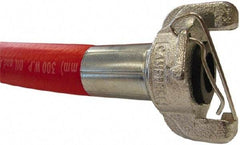 Continental ContiTech - 3/4" ID x 1.1" OD 50' Long Jackhammer Hose - Universal Style Coupling Ends, 200 Working psi, 180°, 3/4" Fitting, Red - Benchmark Tooling