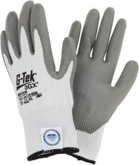 PIP - Size XL, ANSI Cut Lvl A4, Cut Resistant Gloves - Palm & Fingers Coated, White/Gray - Benchmark Tooling