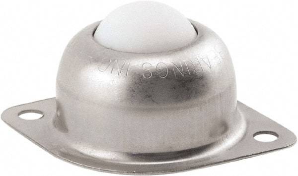 Hudson Bearing - 1 Inch Diameter, Oval, Nylon Ball Transfer - 1.1875 Inch Mount Height, 75 Lb. Capacity - Benchmark Tooling